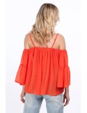 Bluza oversize din sifon portocaliu MP28386 - Magazin online - Boutique